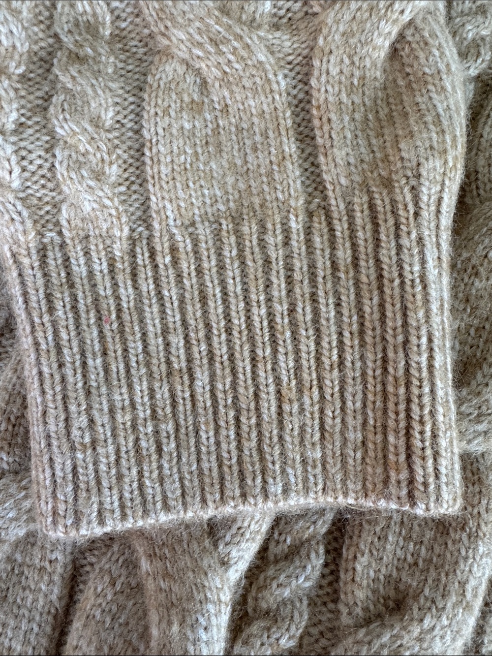 LOFT Cable-Knit Cream Button Cardigan - Picture 3 of 3